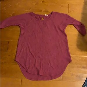 Pink Anthropologie waffle knit top